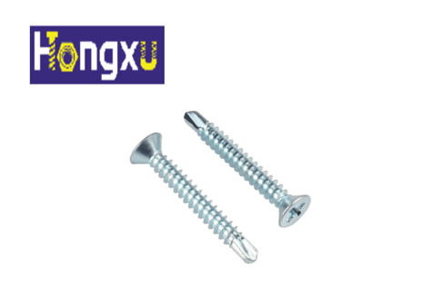 China DIN 7504P Flat Head C1022 Hardened Self Drilling Wood Screws With Philips Recess supplier