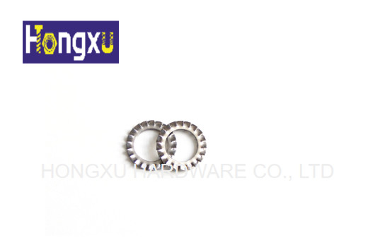 China Type A Round Flat Washers Serrated Lock Washer Din 6798 With External Teeth supplier