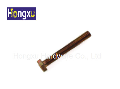China DIN931 Grade 5.8 6.8 M16 M20 Low Profile Hex Head Bolt Yellow Zinc plated For Power supplier